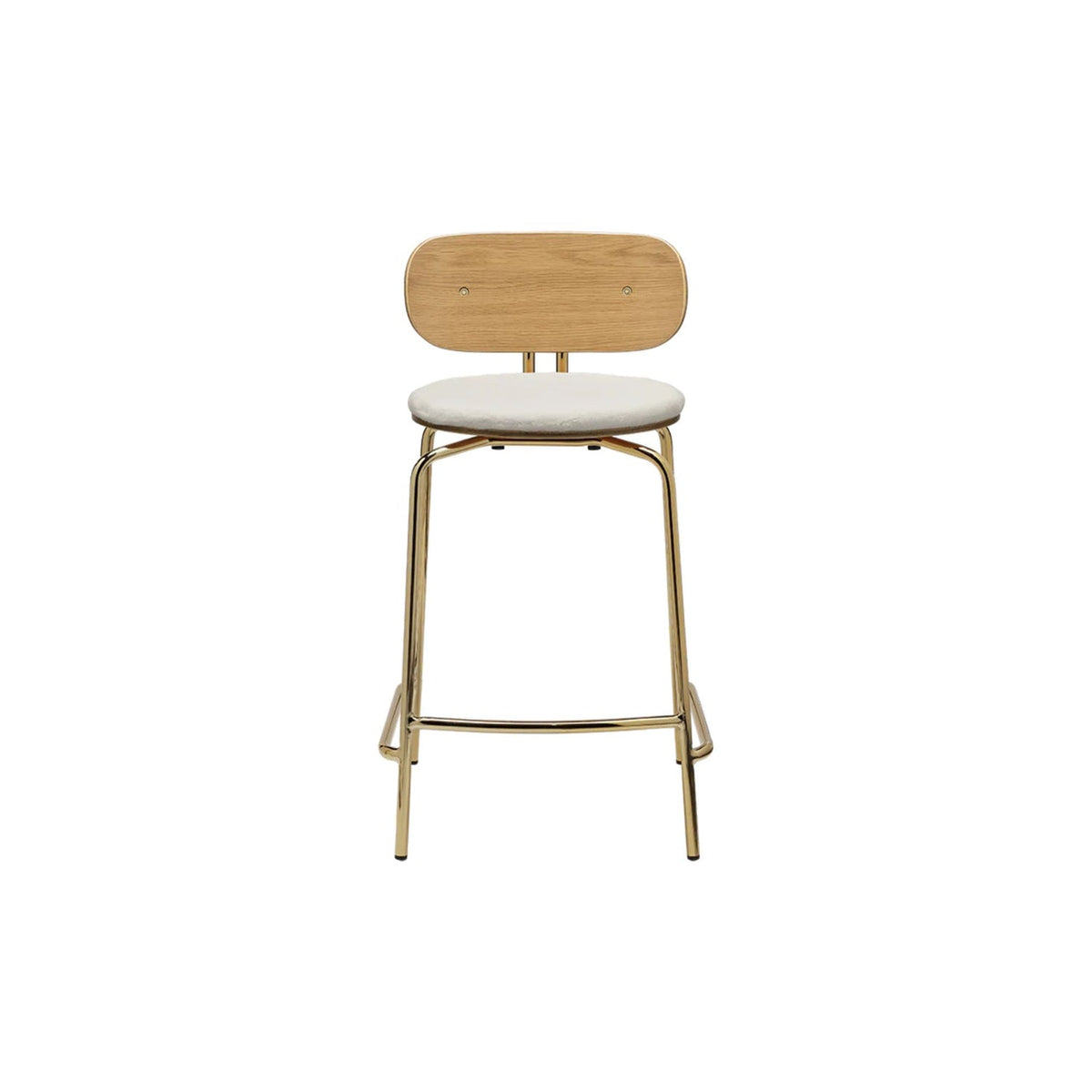 UMAGE Curious counterstol – Plated Brass / Teddy white