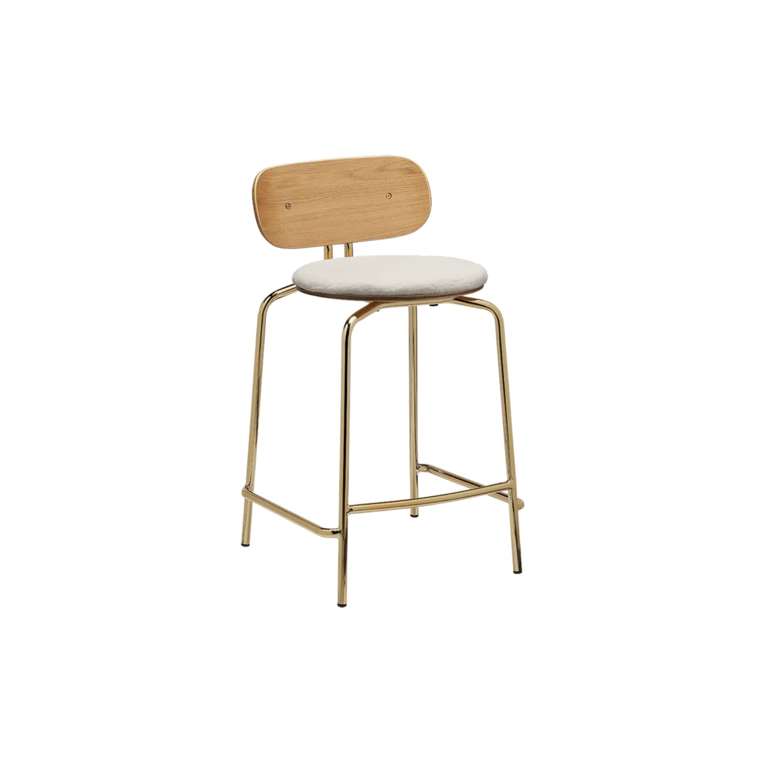 UMAGE Curious counterstol – Plated Brass / Teddy white