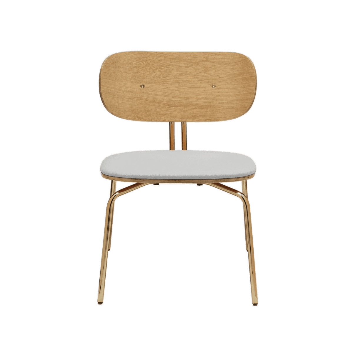 UMAGE Curious loungestol med stel i Plated Brass og hynde i Sterling