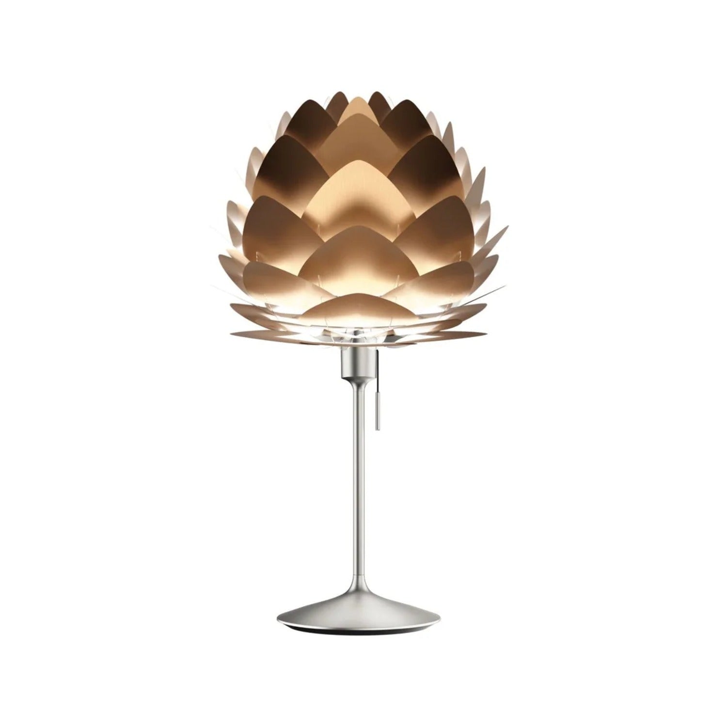 UMAGE Aluvia mini bordlampe i Brushed Bronze med fod i stål