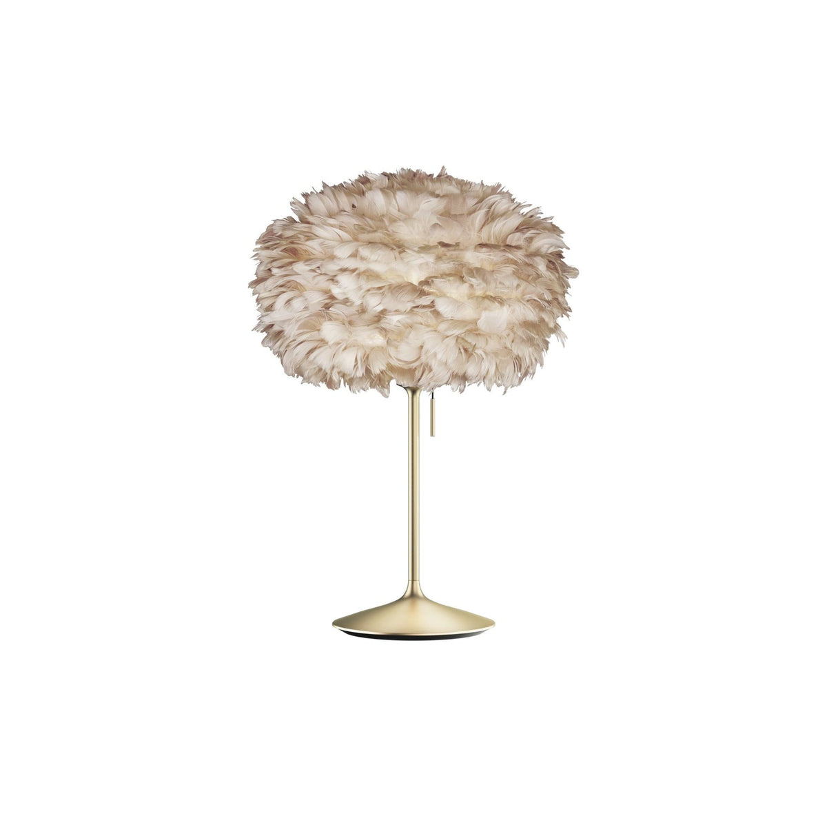 UMAGE Eos champagne bordlampe, Light Brown Medium på messingfod