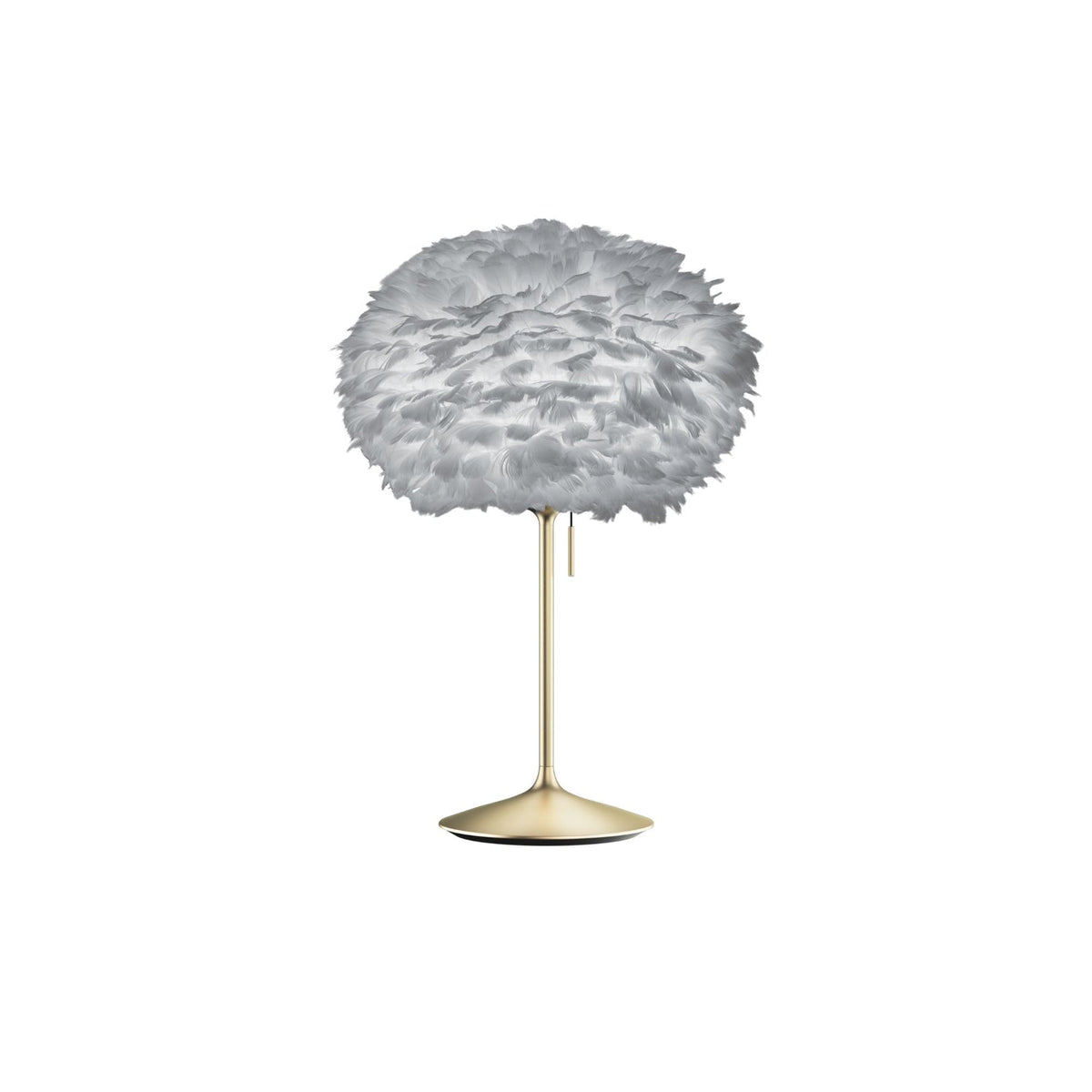 UMAGE Eos champagne bordlampe, Light Grey Medium på messingfod