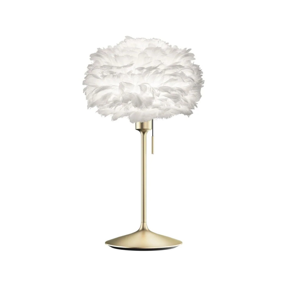 UMAGE Eos champagne bordlampe, White Mini på messingfod