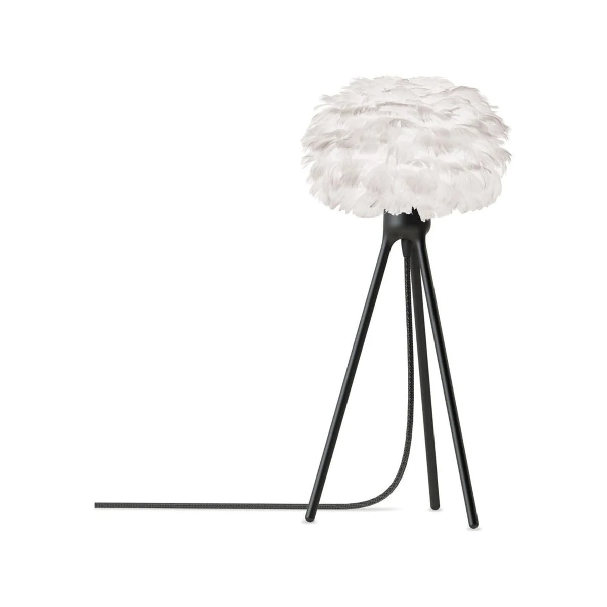 UMAGE Eos Tripod bordlampe, White skærm Micro på sort Tripod-fod