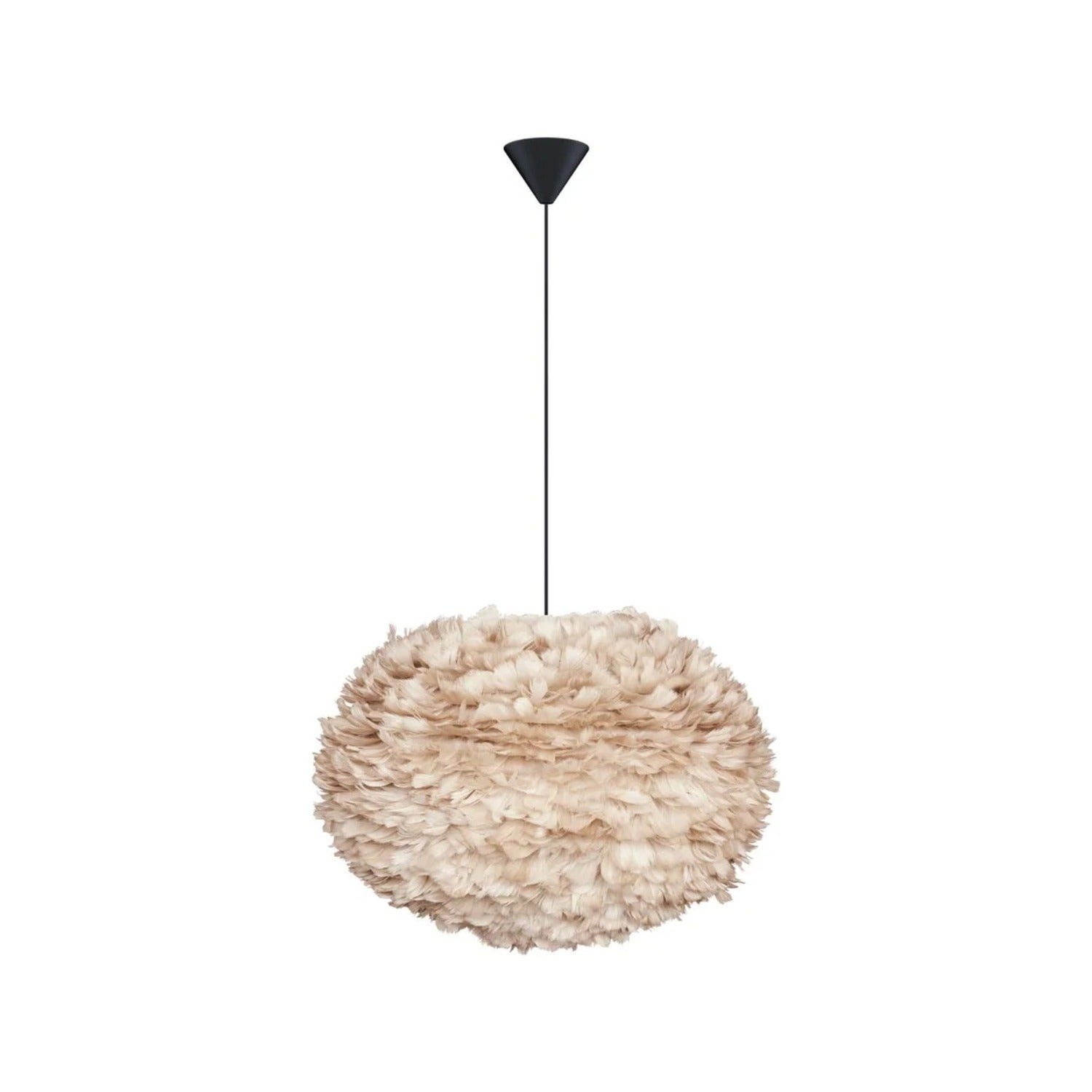 UMAGE Eos pendel i Light Brown, Large med sort ledning
