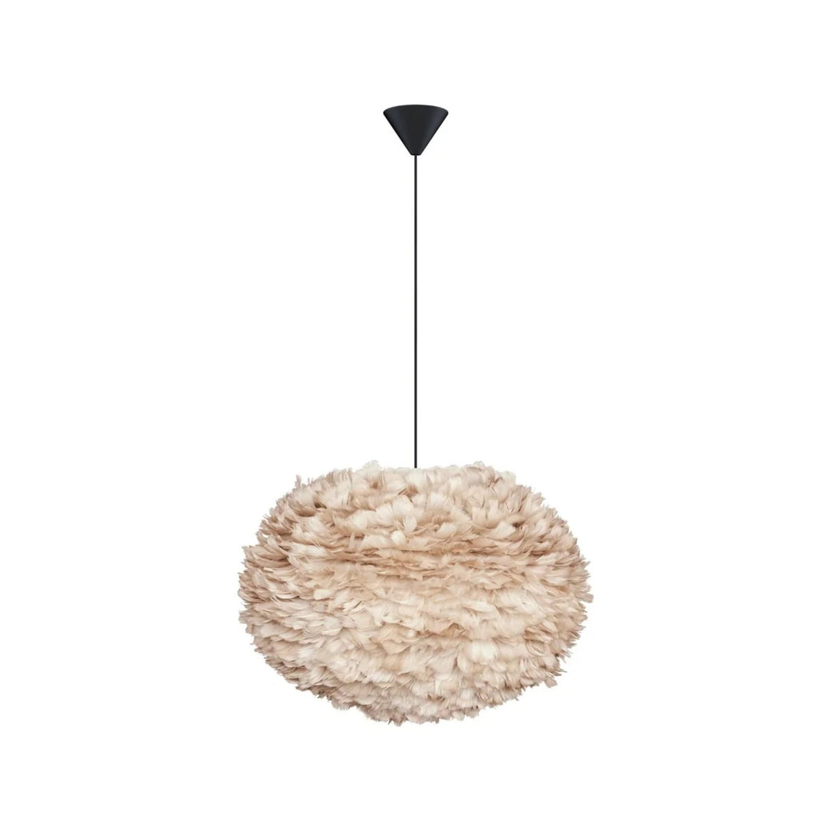 UMAGE Eos pendel i Light Brown, Large med sort ledning