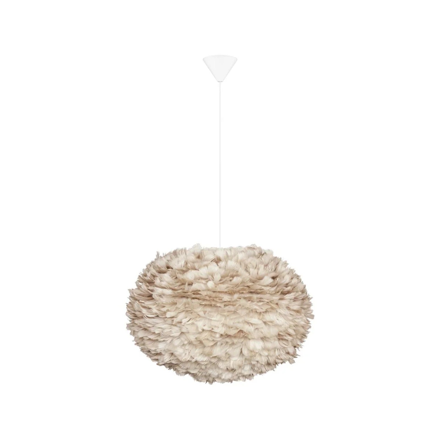 UMAGE Eos pendel i Light Brown, Large med hvid ledning