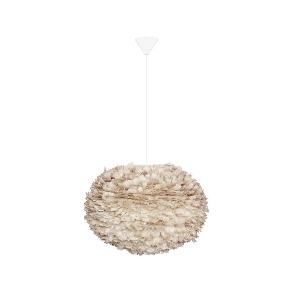 UMAGE Eos pendel i Light Brown, Large med hvid ledning