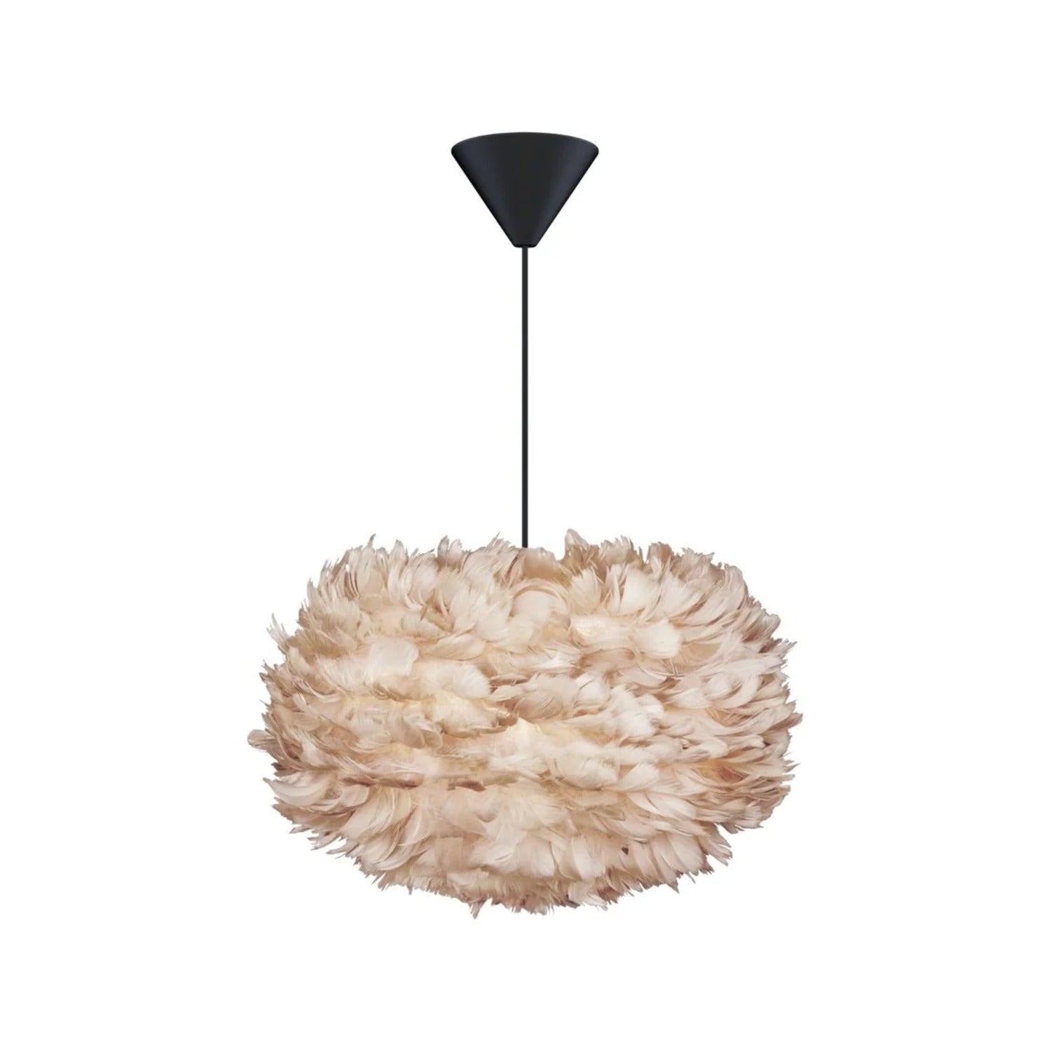 UMAGE Eos pendel i Light Brown, Medium med sort ledning