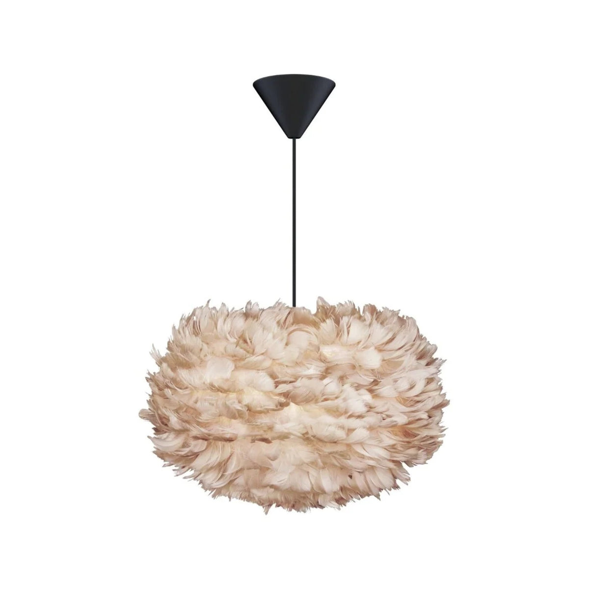 UMAGE Eos pendel i Light Brown, Medium med sort ledning