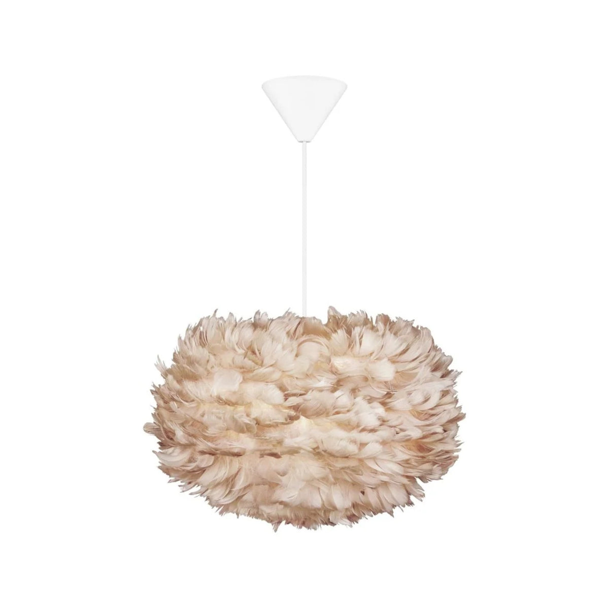 UMAGE Eos pendel i Light Brown, Medium med hvid ledning