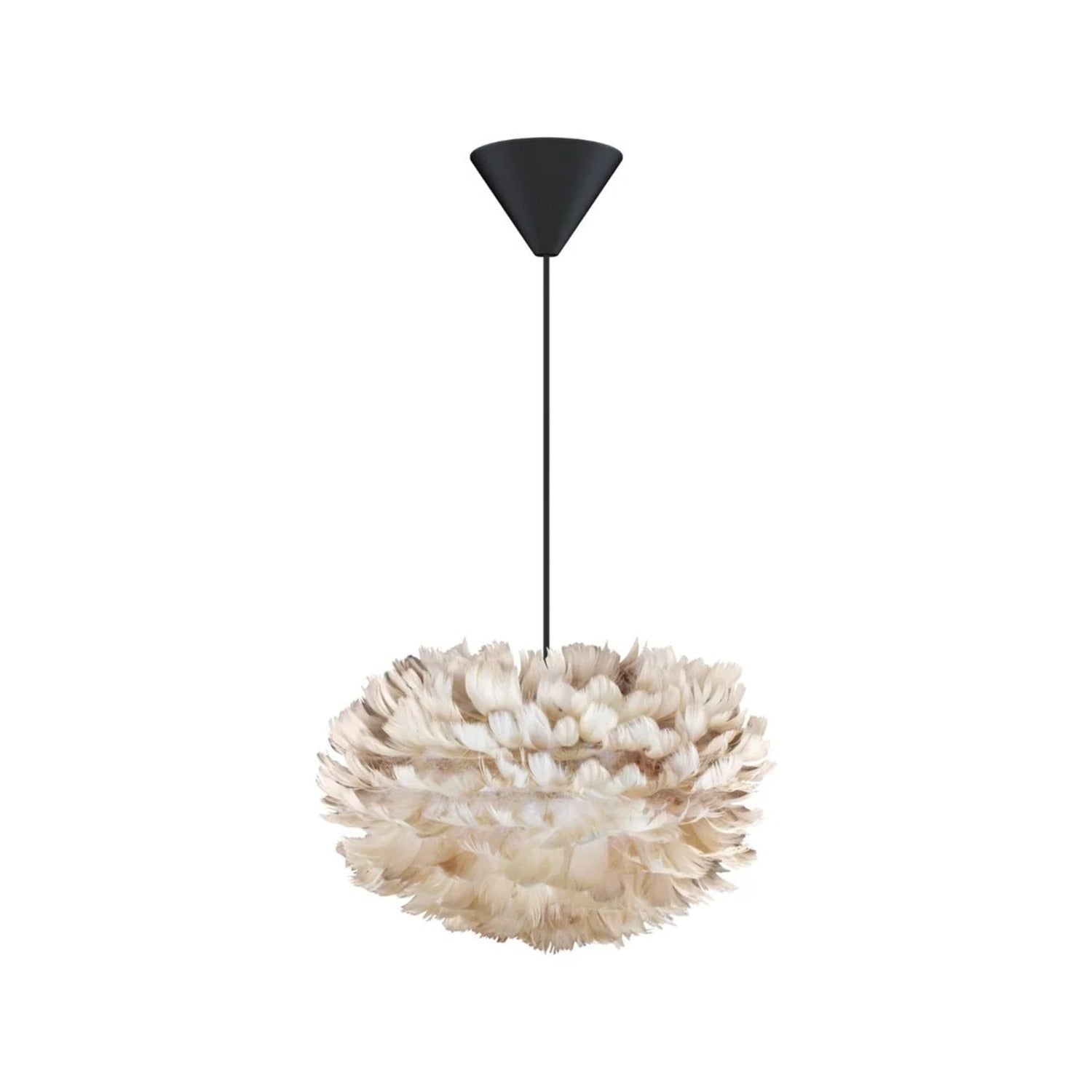UMAGE Eos pendel i Light Brown, Mini med sort ledning