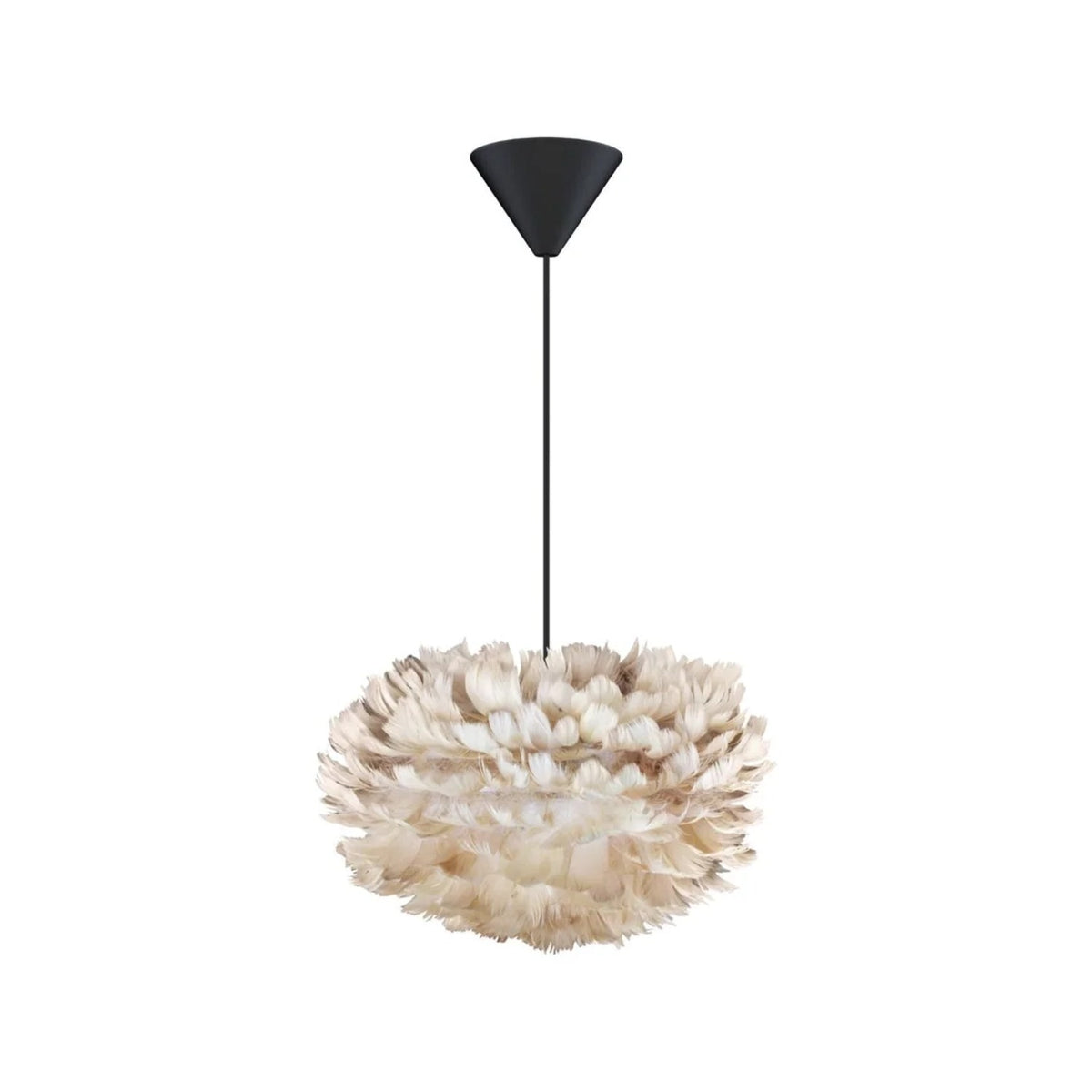 UMAGE Eos pendel i Light Brown, Mini med sort ledning