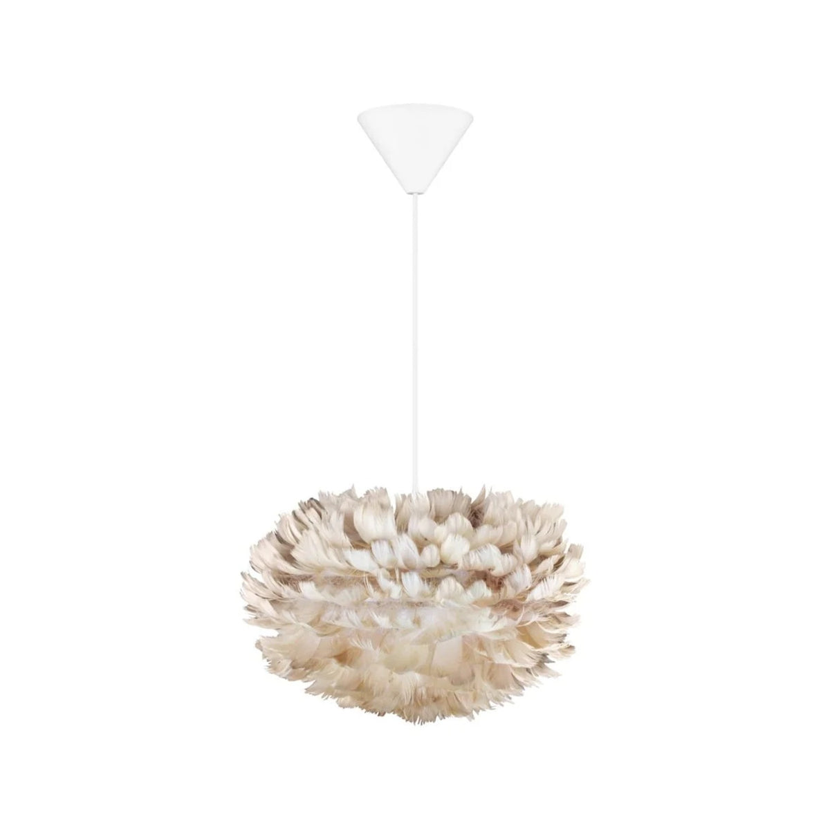 UMAGE Eos pendel i Light Brown, Mini med hvid ledning