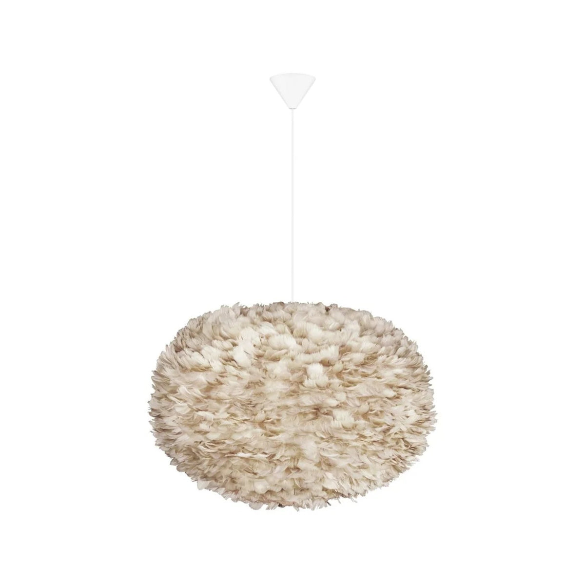 UMAGE Eos pendel i Light Brown, X-Large med hvid ledning