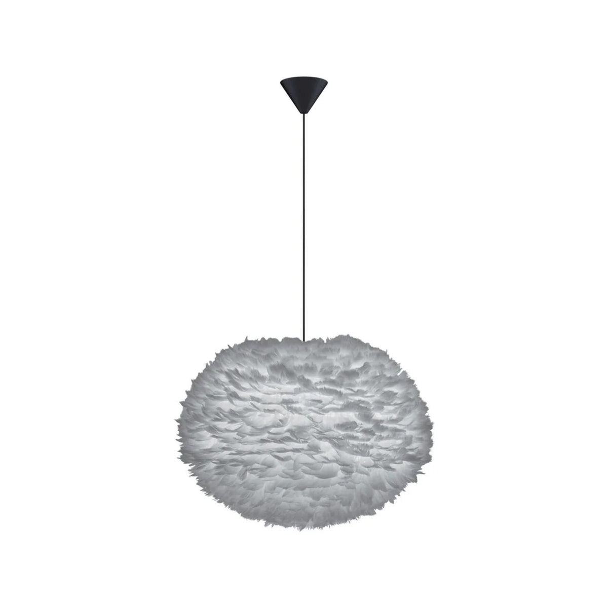 UMAGE Eos pendel i Light Grey, Large med sort ledning