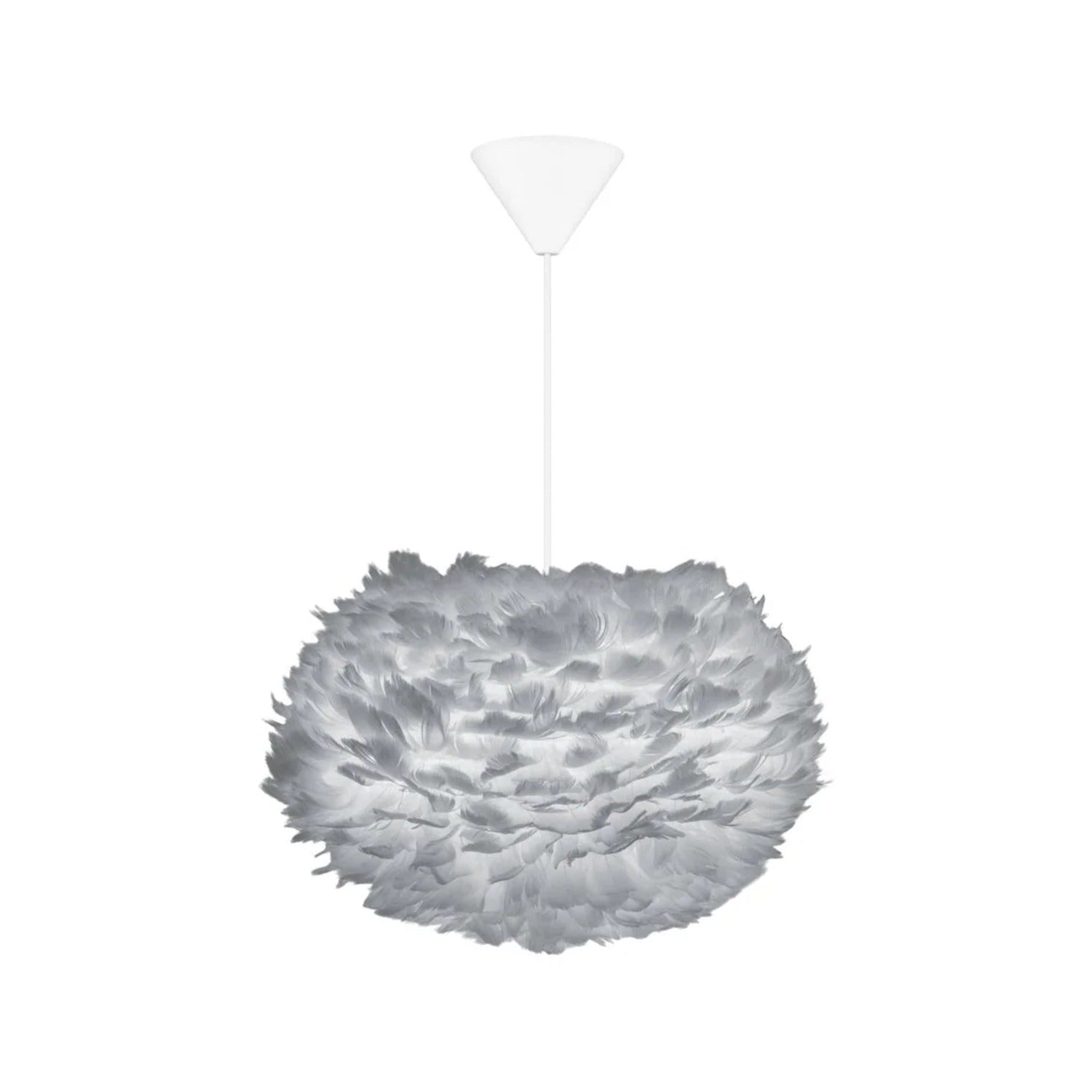 UMAGE Eos pendel i Light Grey, Medium med hvid ledning