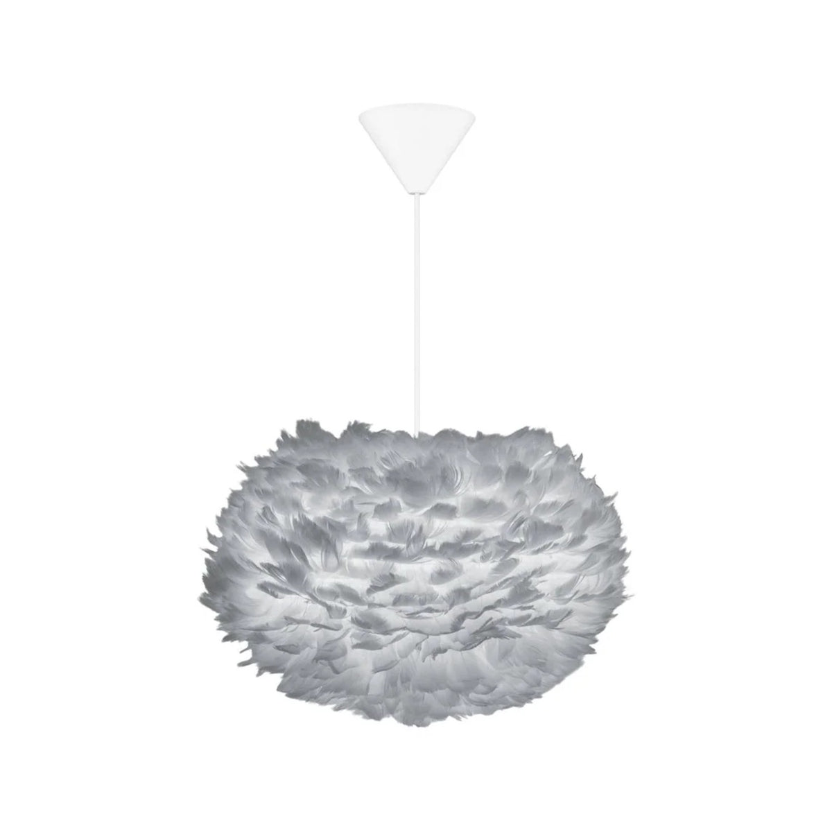 UMAGE Eos pendel i Light Grey, Medium med hvid ledning