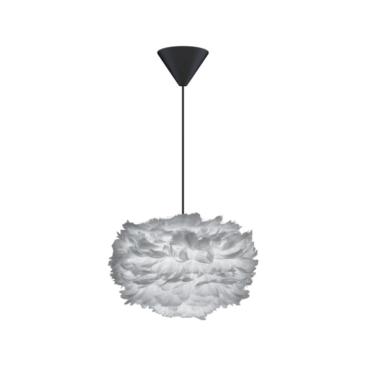 UMAGE Eos pendel i Light Grey, Mini med sort ledning
