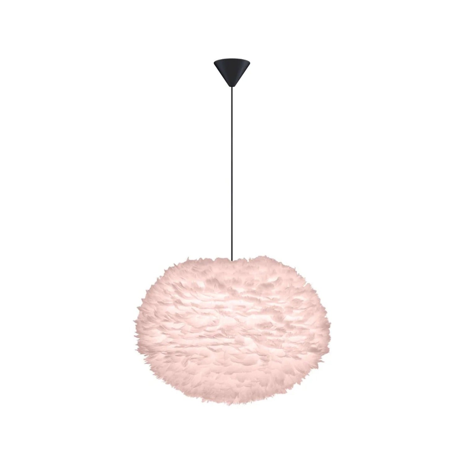 UMAGE Eos pendel i Light Rose, Large med sort ledning