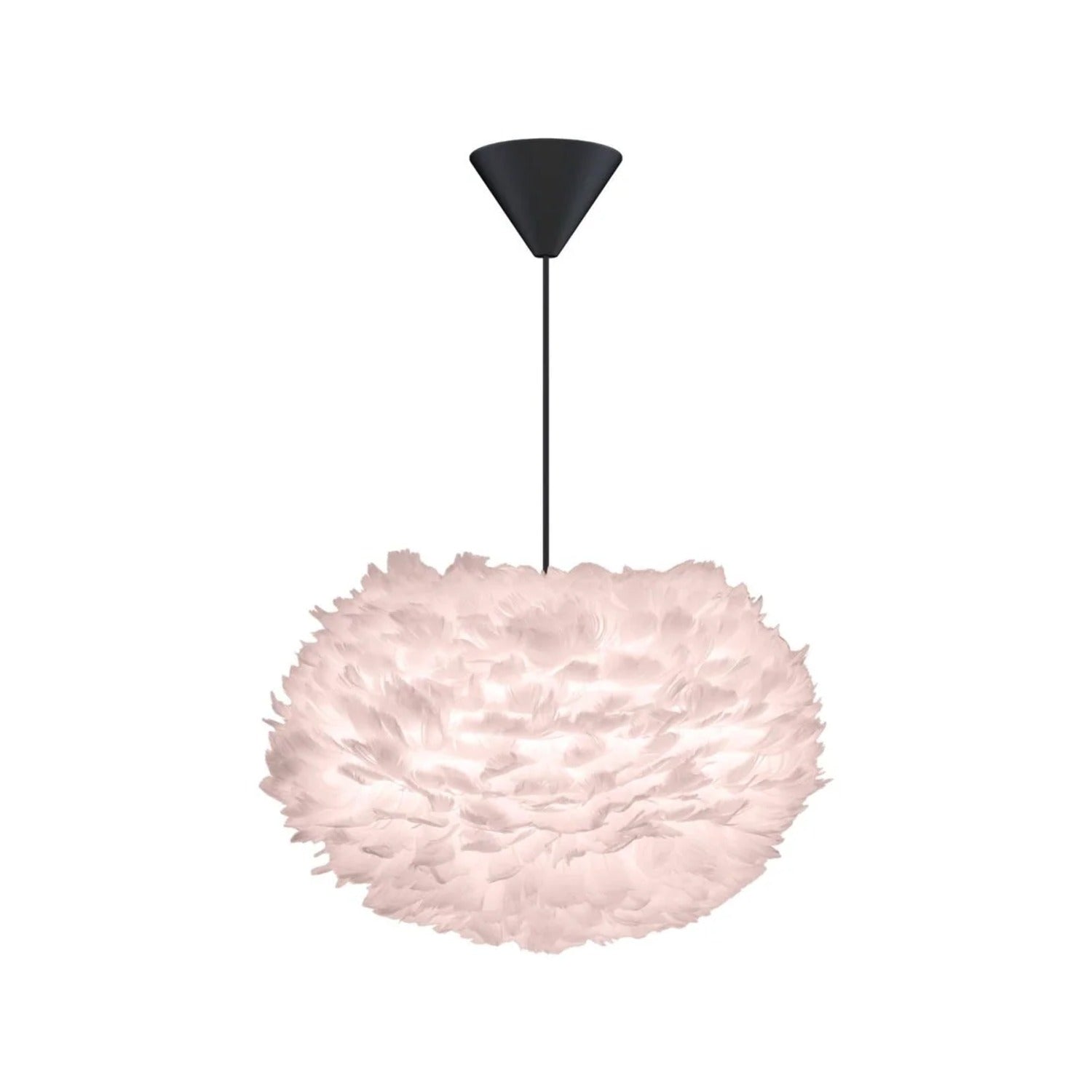 UMAGE Eos pendel i Light Rose, Medium med sort ledning