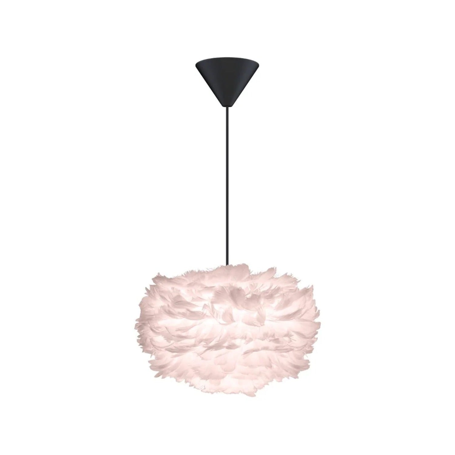 UMAGE Eos pendel i Light Rose, Mini med sort ledning