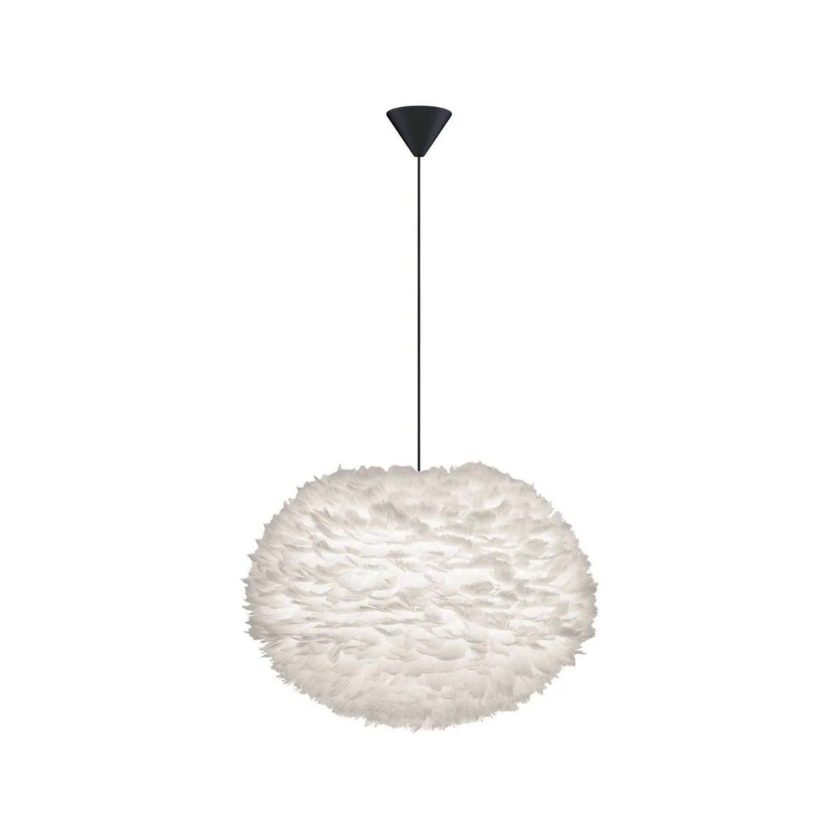 UMAGE Eos pendel i White, Large med sort ledning