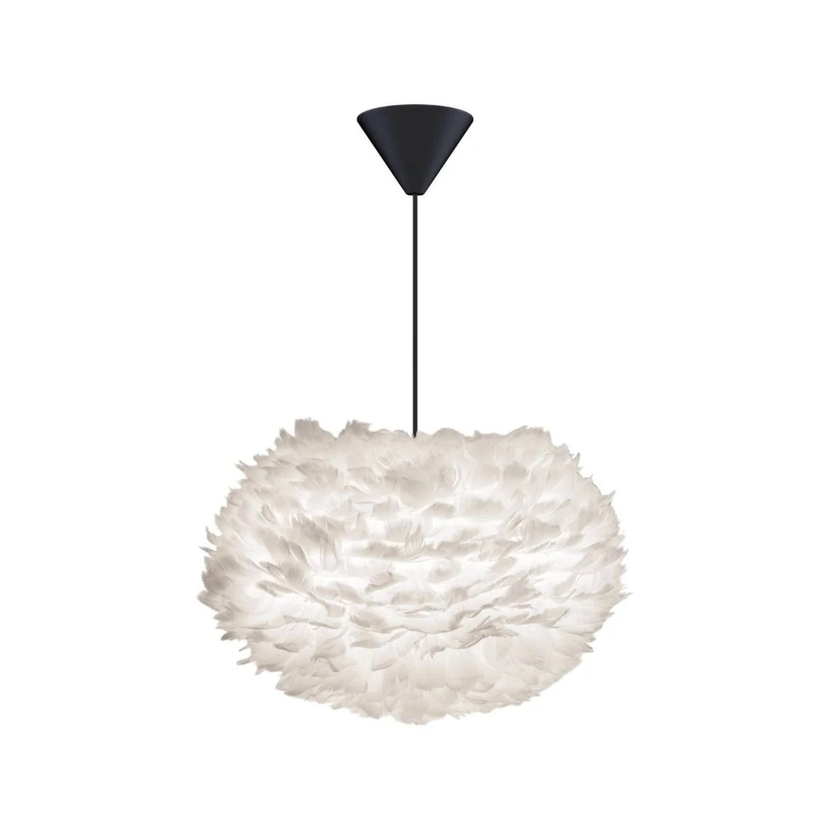 UMAGE Eos pendel i White, Medium med sort ledning