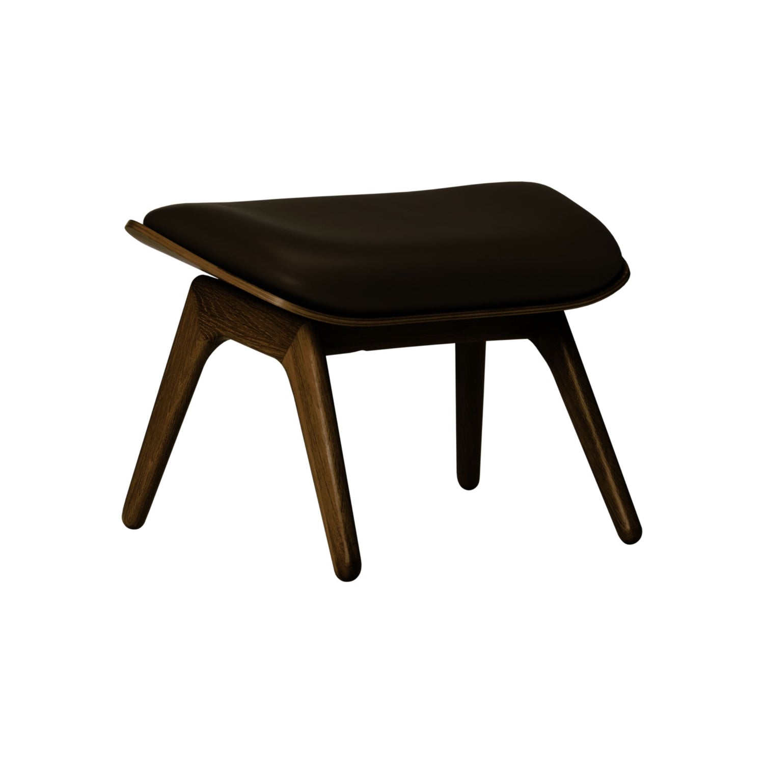 UMAGE The Reader Ottoman skammel – Lakeret mørkbejdset eg / Brown leather