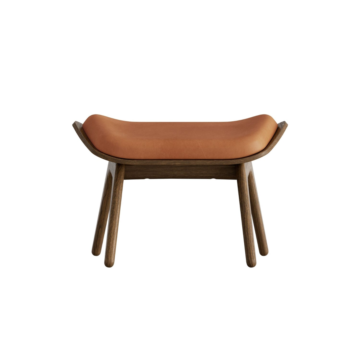 UMAGE The Reader Ottoman skammel – Lakeret mørkbejdset eg / Dunes leather
