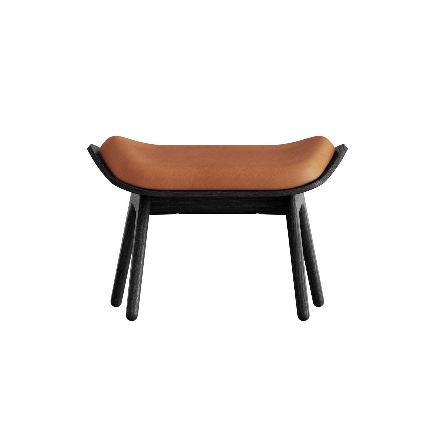 UMAGE The Reader Ottoman skammel – Lakeret sortfarvet eg / Dunes leather