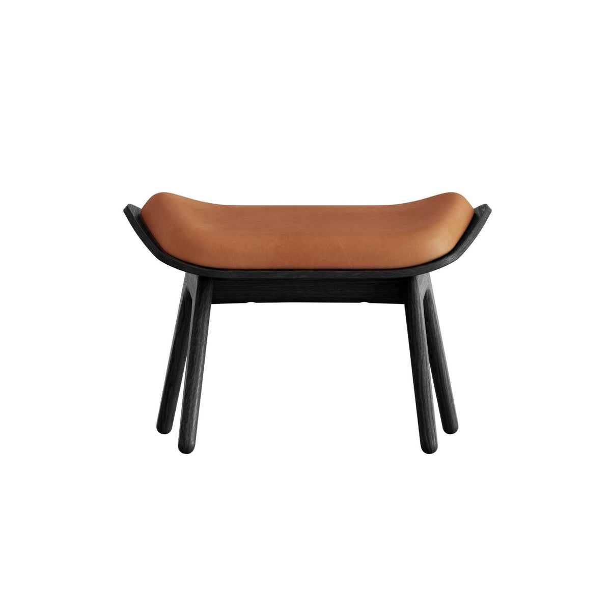 UMAGE The Reader Ottoman skammel – Lakeret sortfarvet eg / Dunes leather