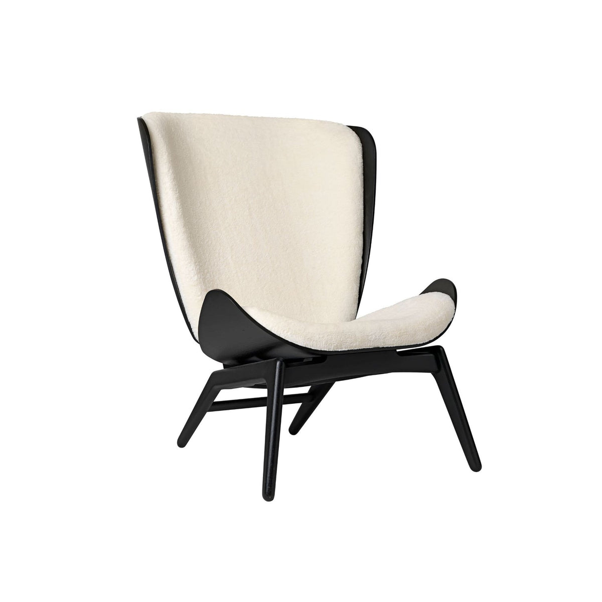 UMAGE The Reader loungestol – Lakeret sortfarvet eg / Teddy white