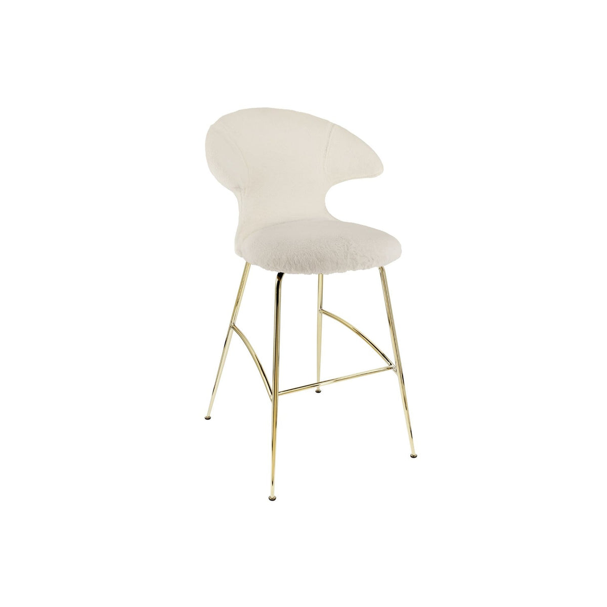 UMAGE Time Flies barstol – Plated Brass / Teddy white
