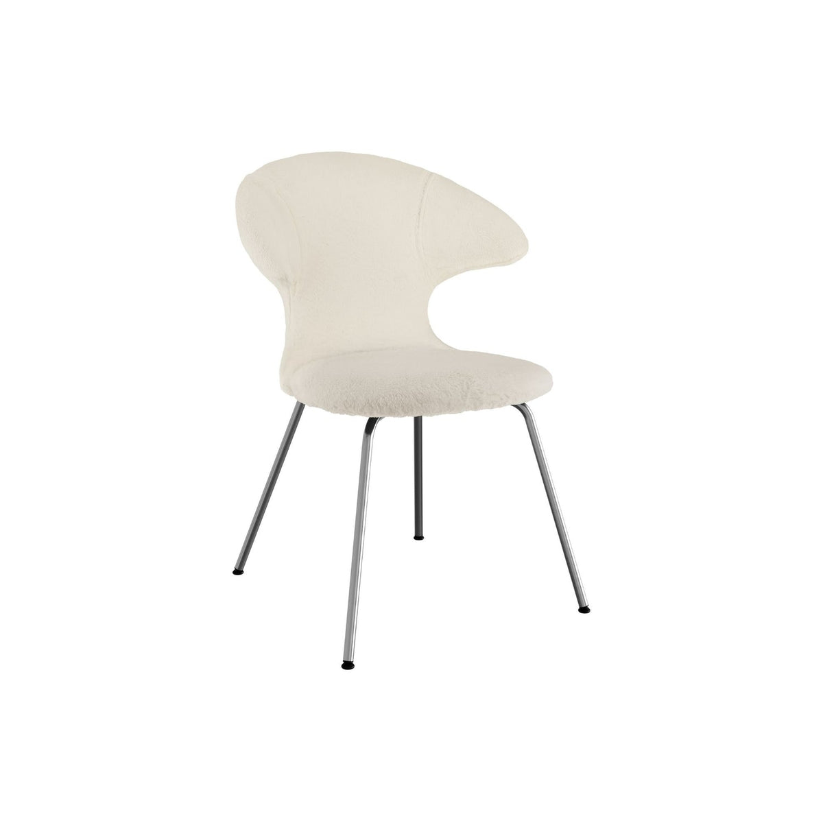UMAGE Time Flies spisebordsstol – Chrome / Teddy white
