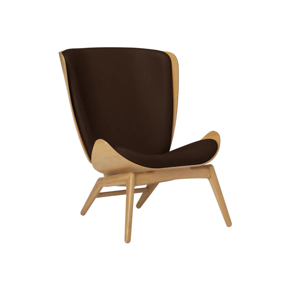 UMAGE The Reader loungestol – Lakeret eg / Brown leather