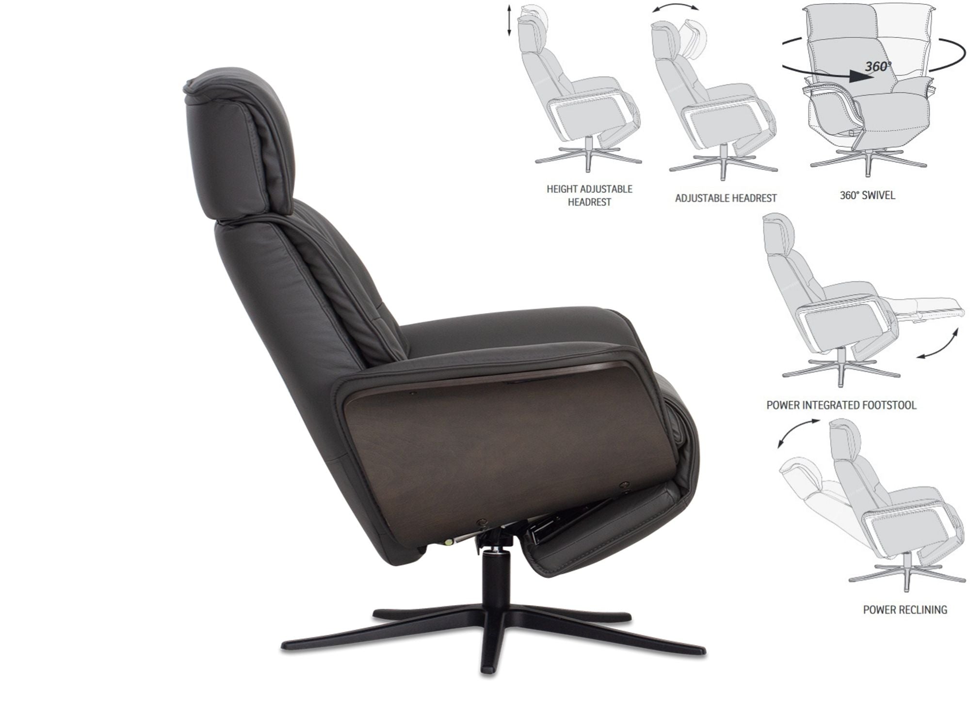 Space 5300W Power lænestol m. recliner