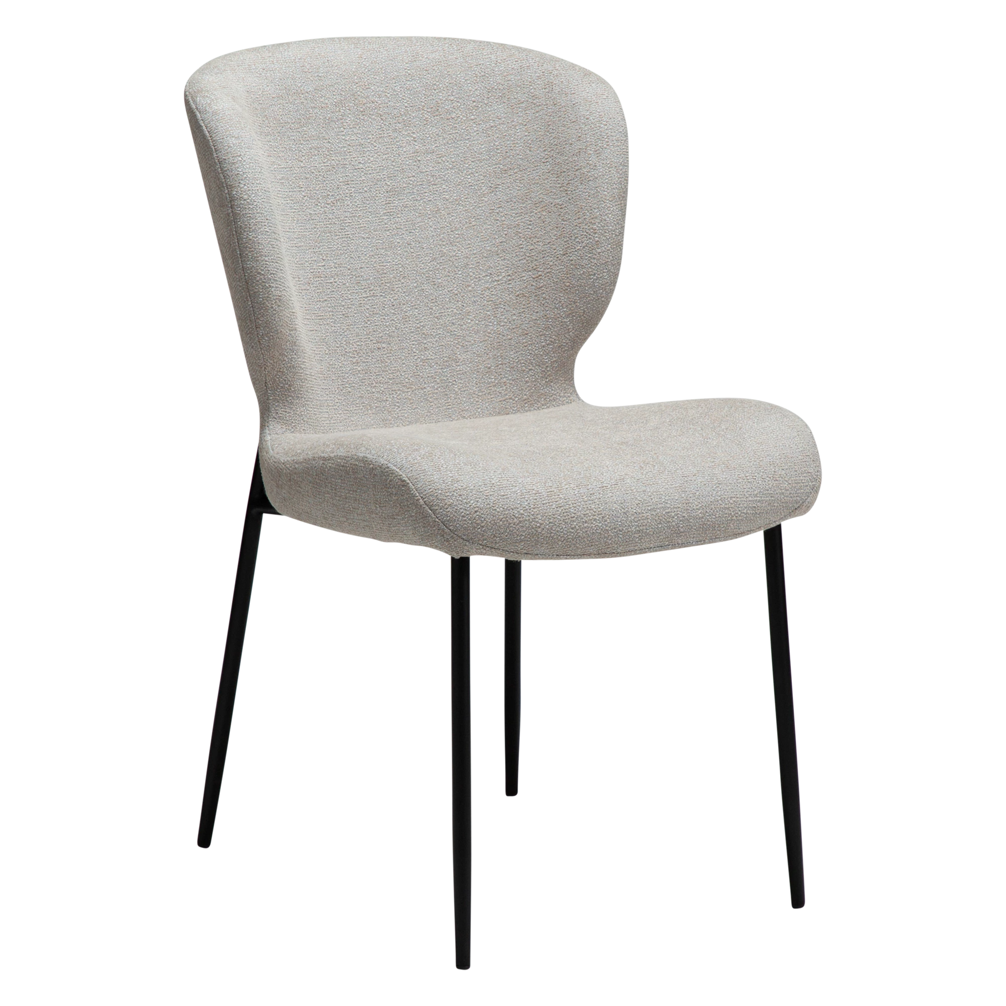 Dan-Form Glory spisebordsstol i Cashmere bouclé med sort metalstel