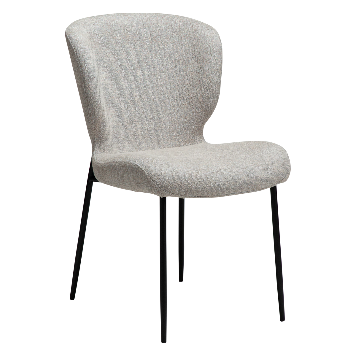 Dan-Form Glory spisebordsstol i Cashmere bouclé med sort metalstel