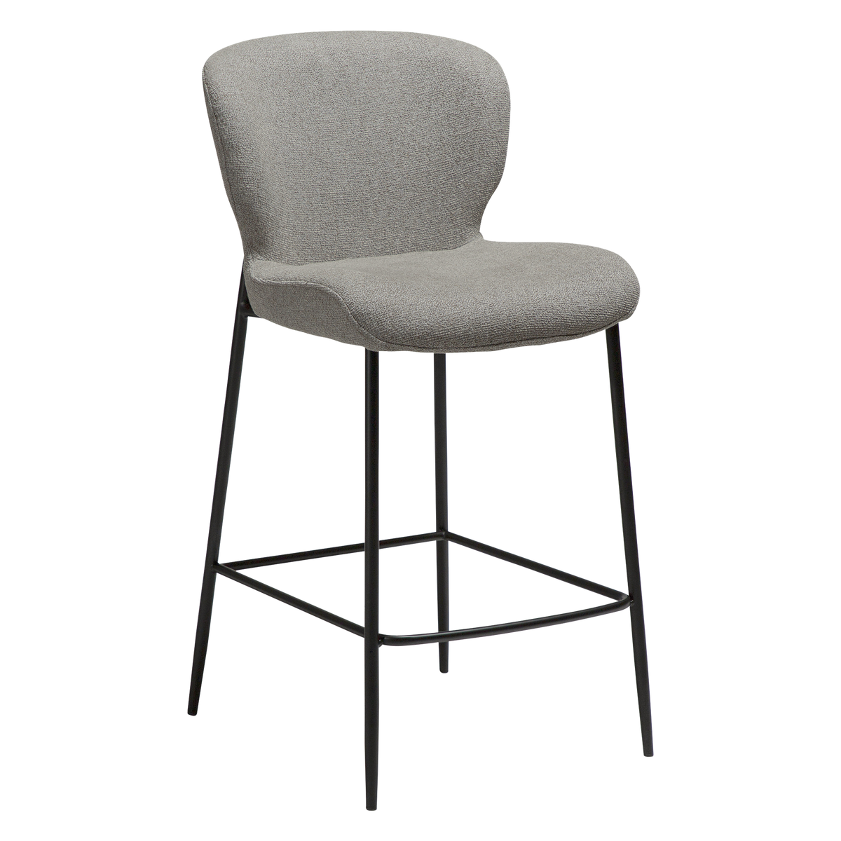 Dan-Form Glory counterstol i Pebble Earth bouclé med sort metalstel