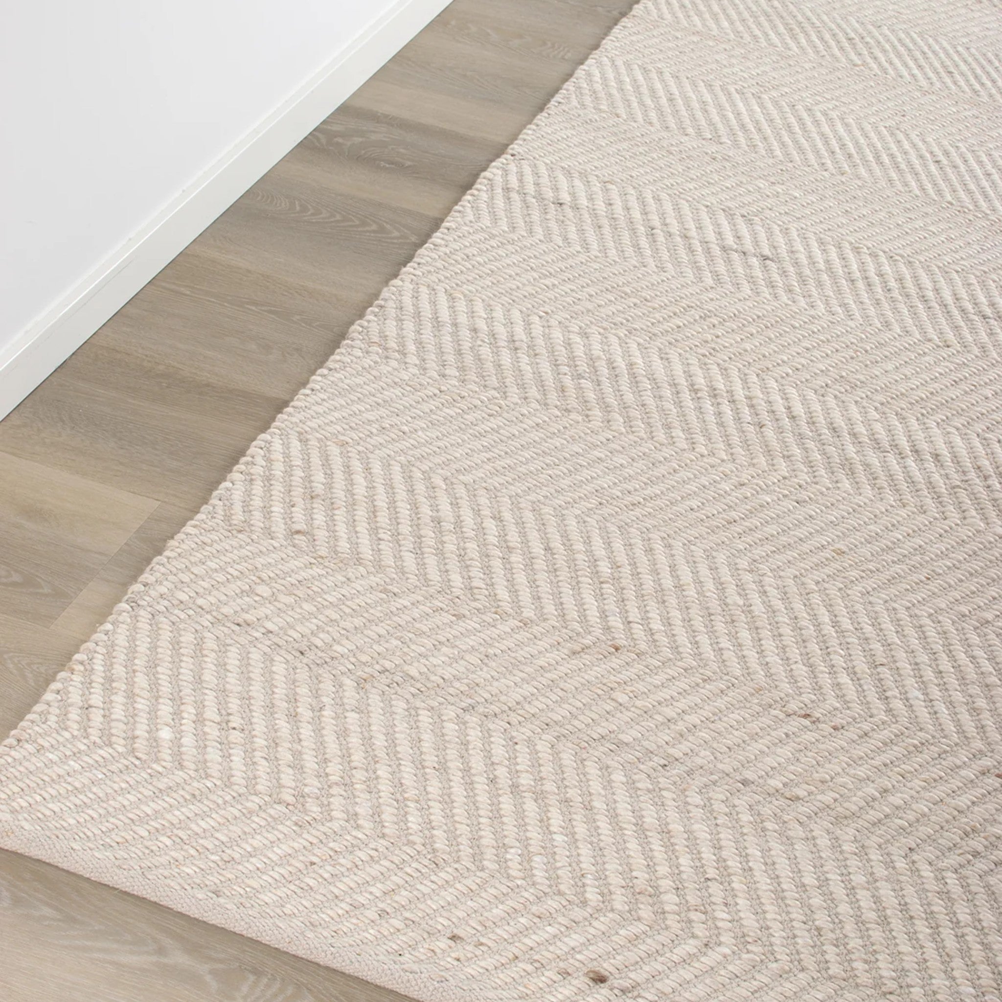 H.C. Tæpper Ystad tæppe i Natural Linen Mix – miljøbillede