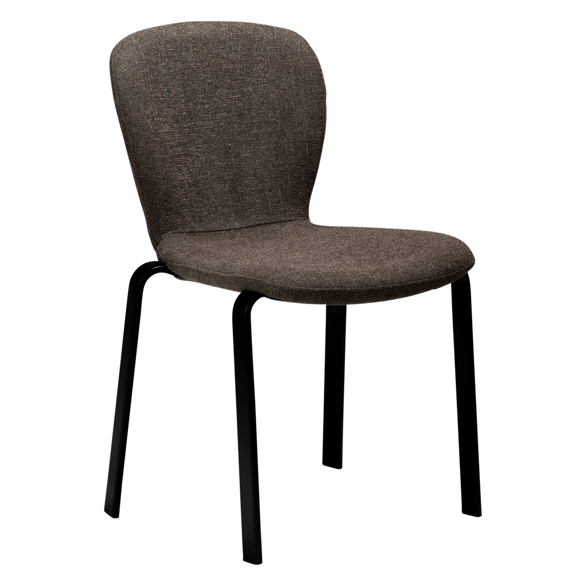Dan-Form Heap spisebordsstol i Major brown bouclé med sort metalstel