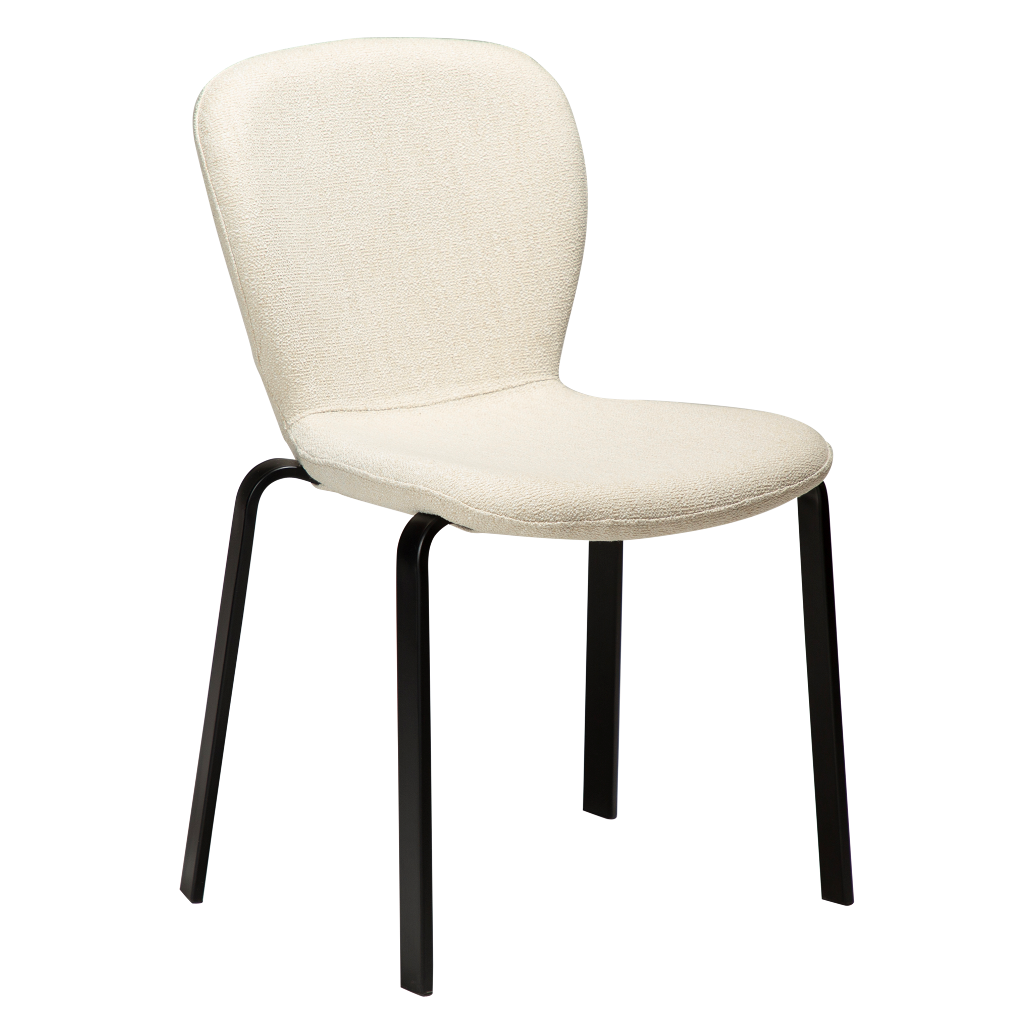 Dan-Form Heap spisebordsstol i Simply Beige bouclé med sort metalstel