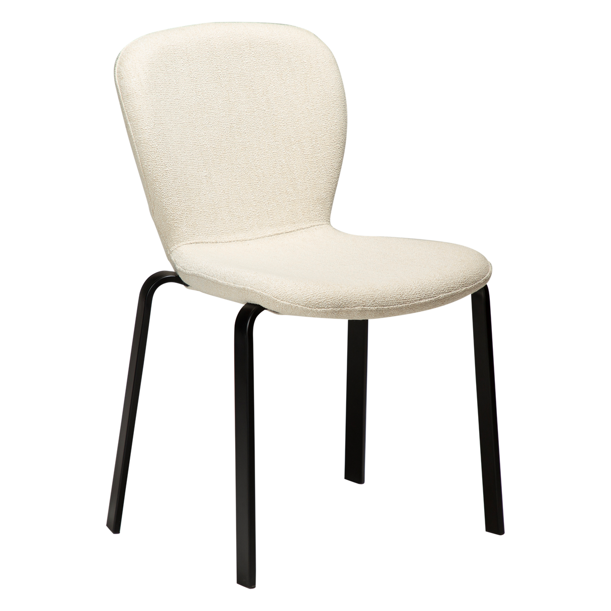 Dan-Form Heap spisebordsstol i Simply Beige bouclé med sort metalstel