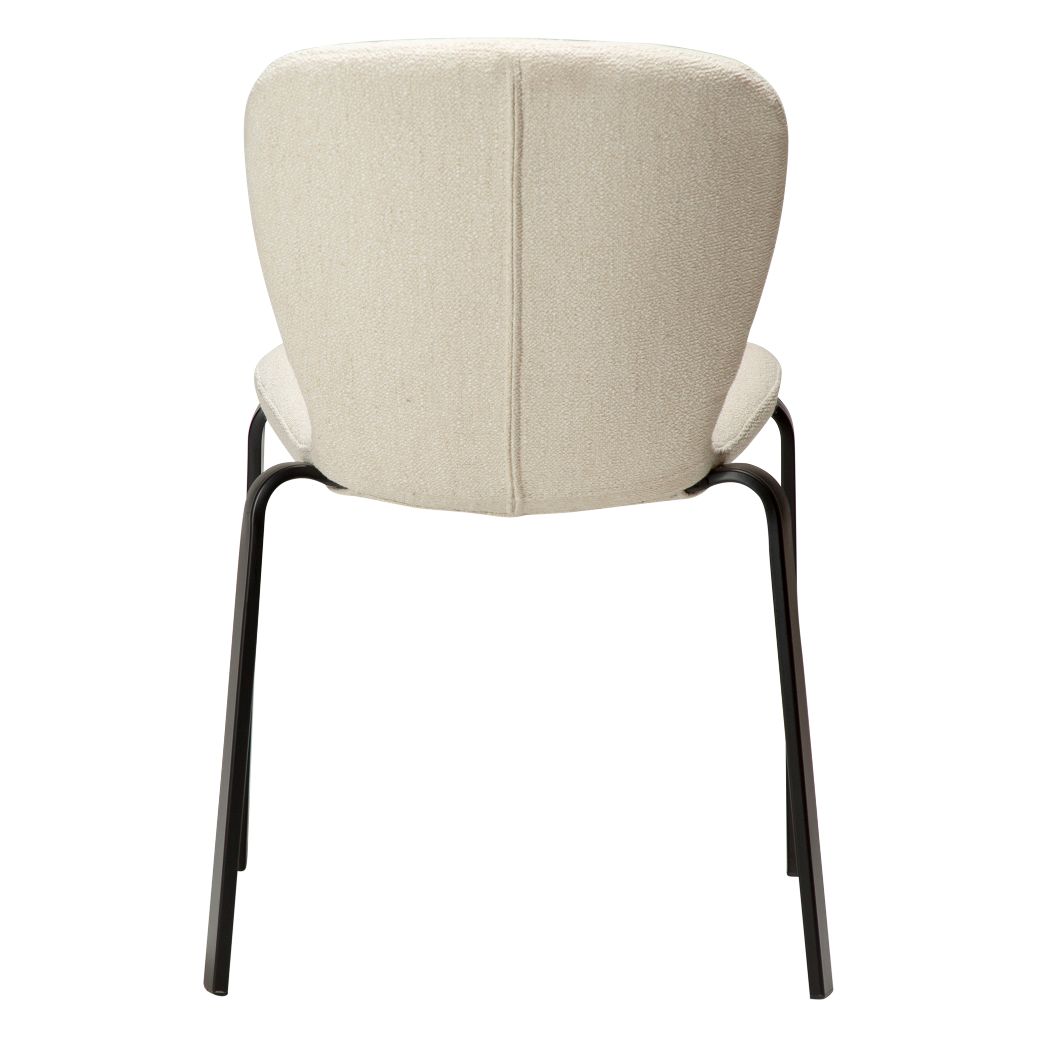 Dan-Form Heap spisebordsstol i Simply Beige bouclé med sort metalstel – bagfra