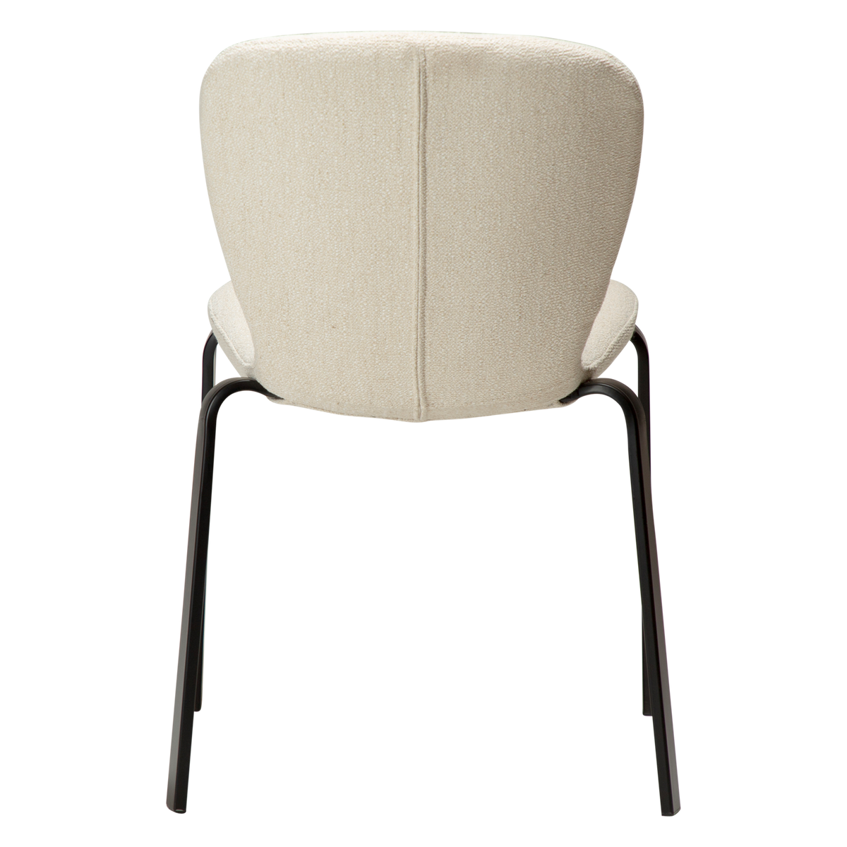 Dan-Form Heap spisebordsstol i Simply Beige bouclé med sort metalstel – bagfra