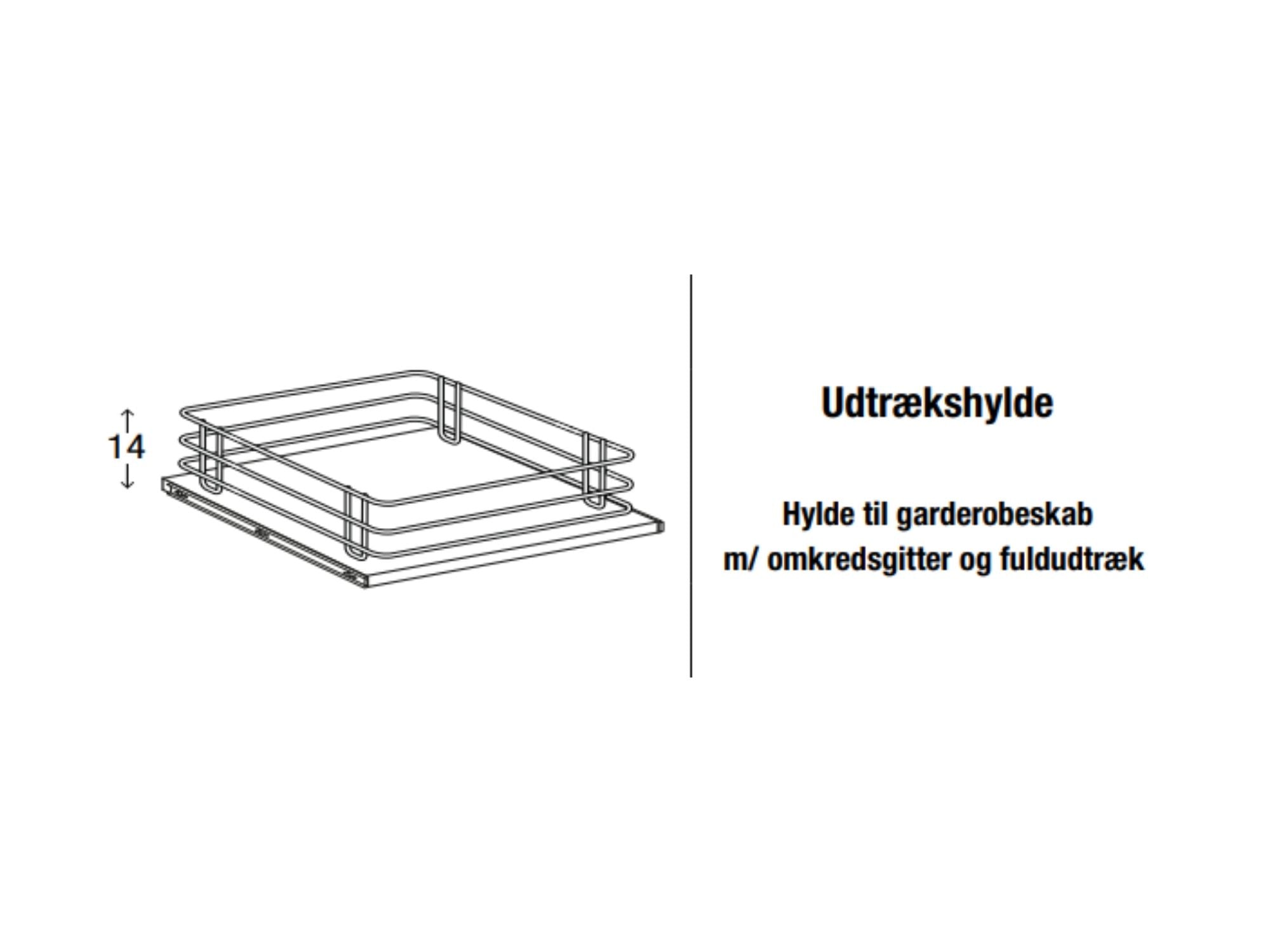 Udtrækshylde til Kaagaard garderobeskab