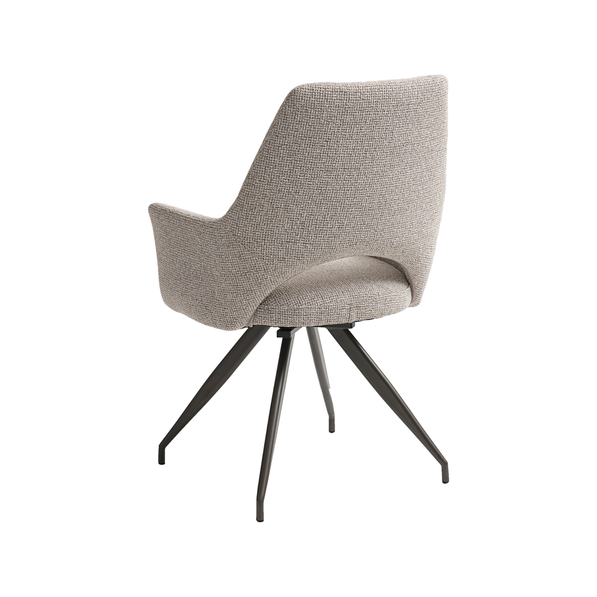 Lexpo Aya spisebordsstol i Verona stof Beige med drejefod i anodic brown