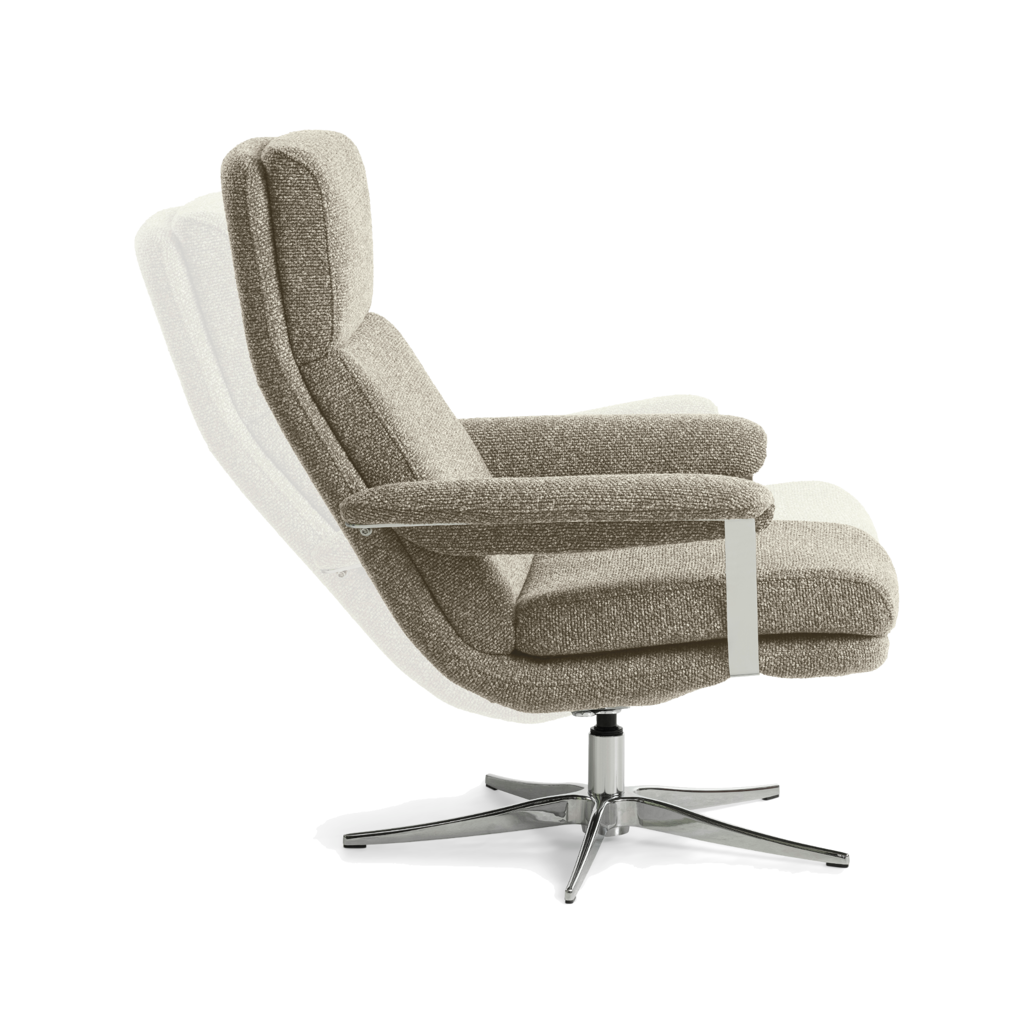 Lexpo Connor lænestol i beige med chromeben