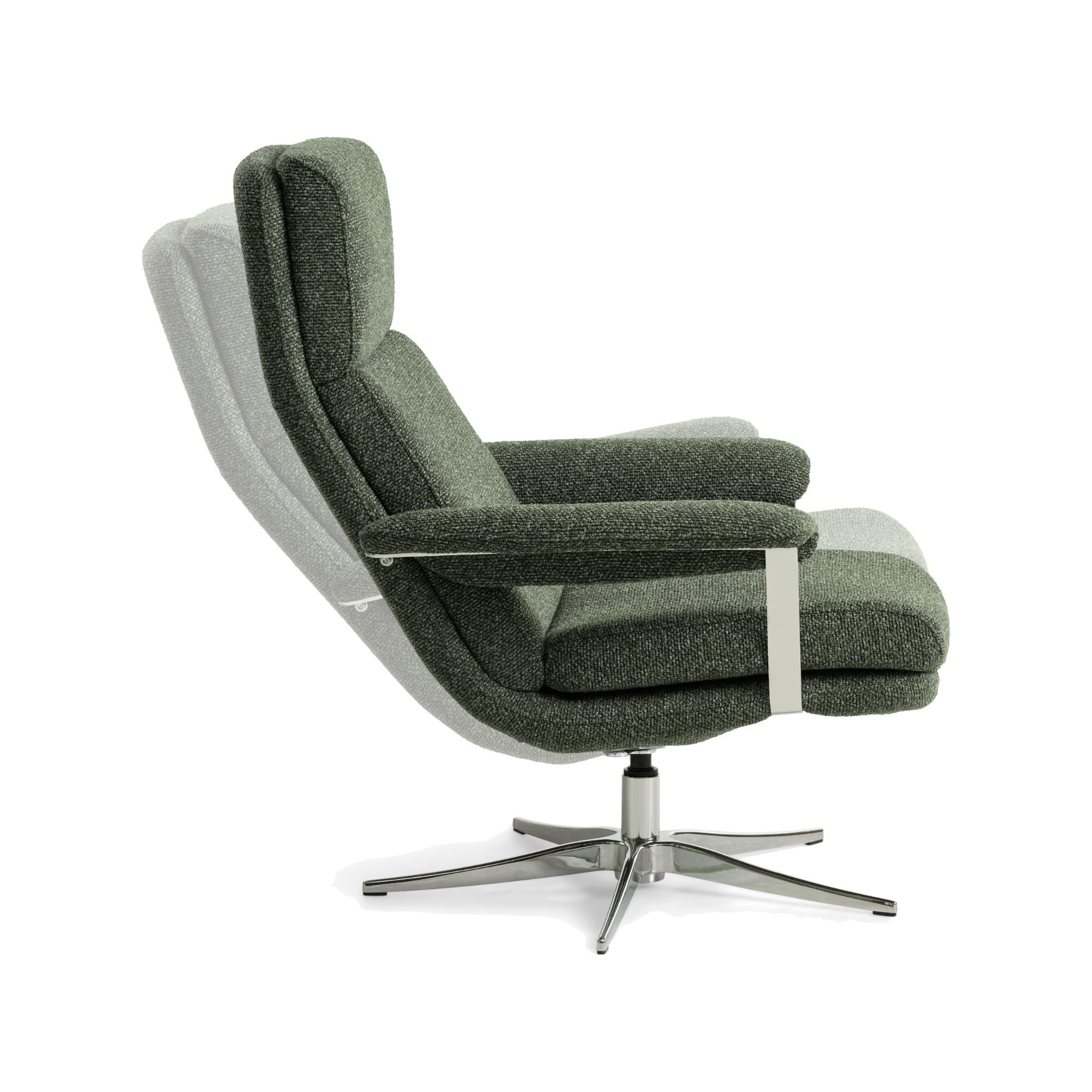 Lexpo Connor lænestol i winter moss green med chromeben